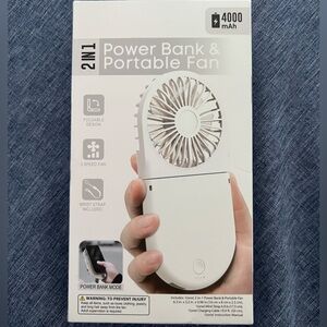 2-in-1 POWER BANK & Portable Fan 4000 mAh  New in Box